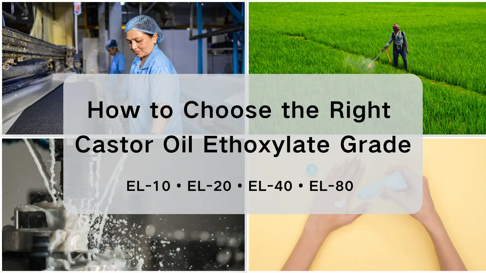 EL-10 سے EL-80 تک: ایتھوکسیلیشن کاسٹر آئل ایتھوکسیلیٹ گریڈ کے انتخاب کو کیسے متاثر کرتا ہے